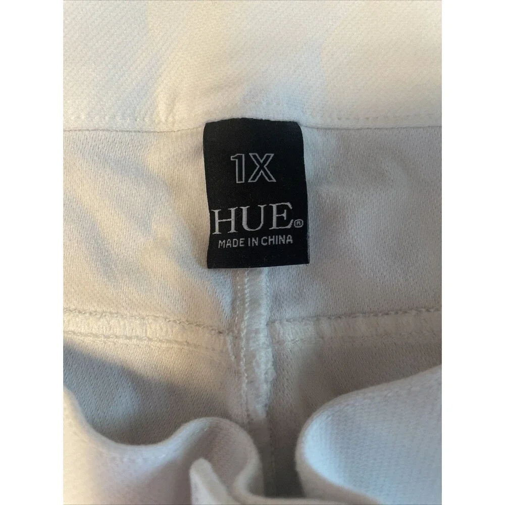 HUE Ankle Slit‎ Essential Denim Capris White Sz XL
